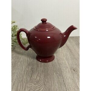 McCormick Pottery Tea Pot Baltimore MD Maroon Burgundy Small Chip On Spout